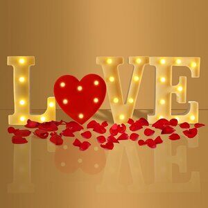 NEW Love Sign LED Lights Decor - Large Valentine's Day Heart & Letter Light Up